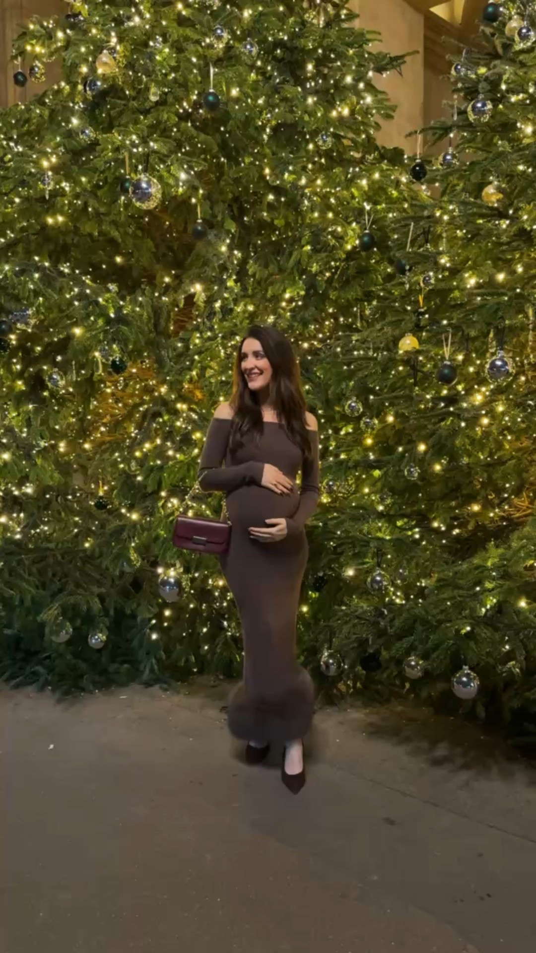 Chic Parisian fur dress. Super stretchy and so cute with a baby bump! 

#LTKHoliday #LTKBump