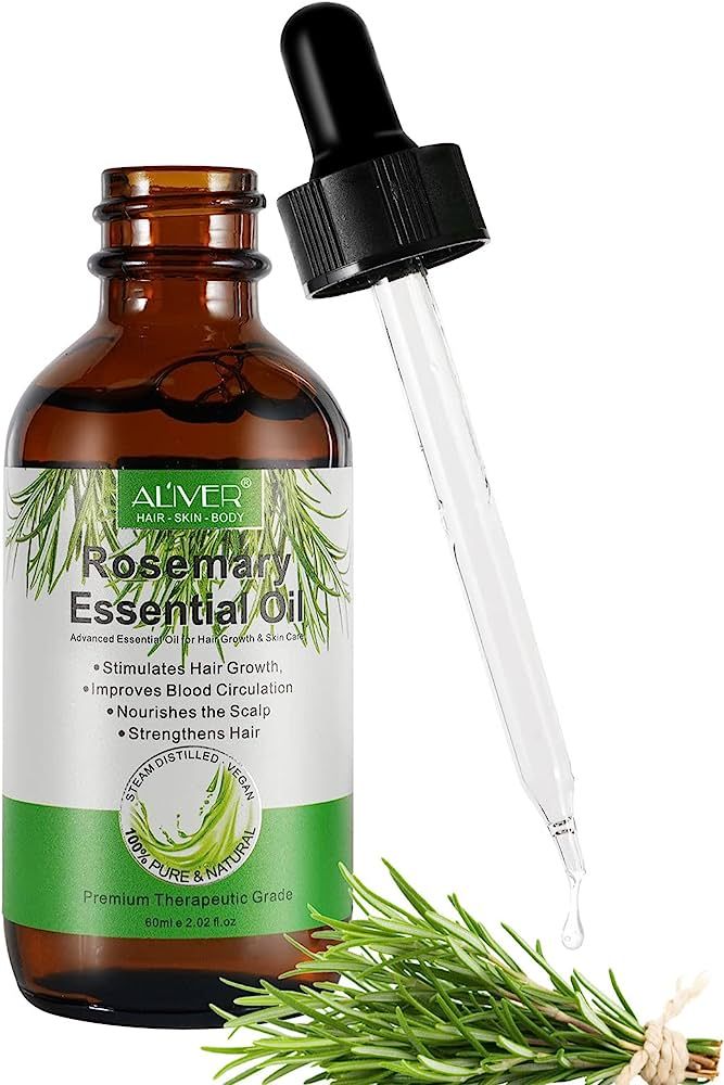 Rosemary Hair Growth Oil - Undiluted Rosemary Oil for Hair Skin - Cleansing Rosemary Essential Oi... | Amazon (UK)