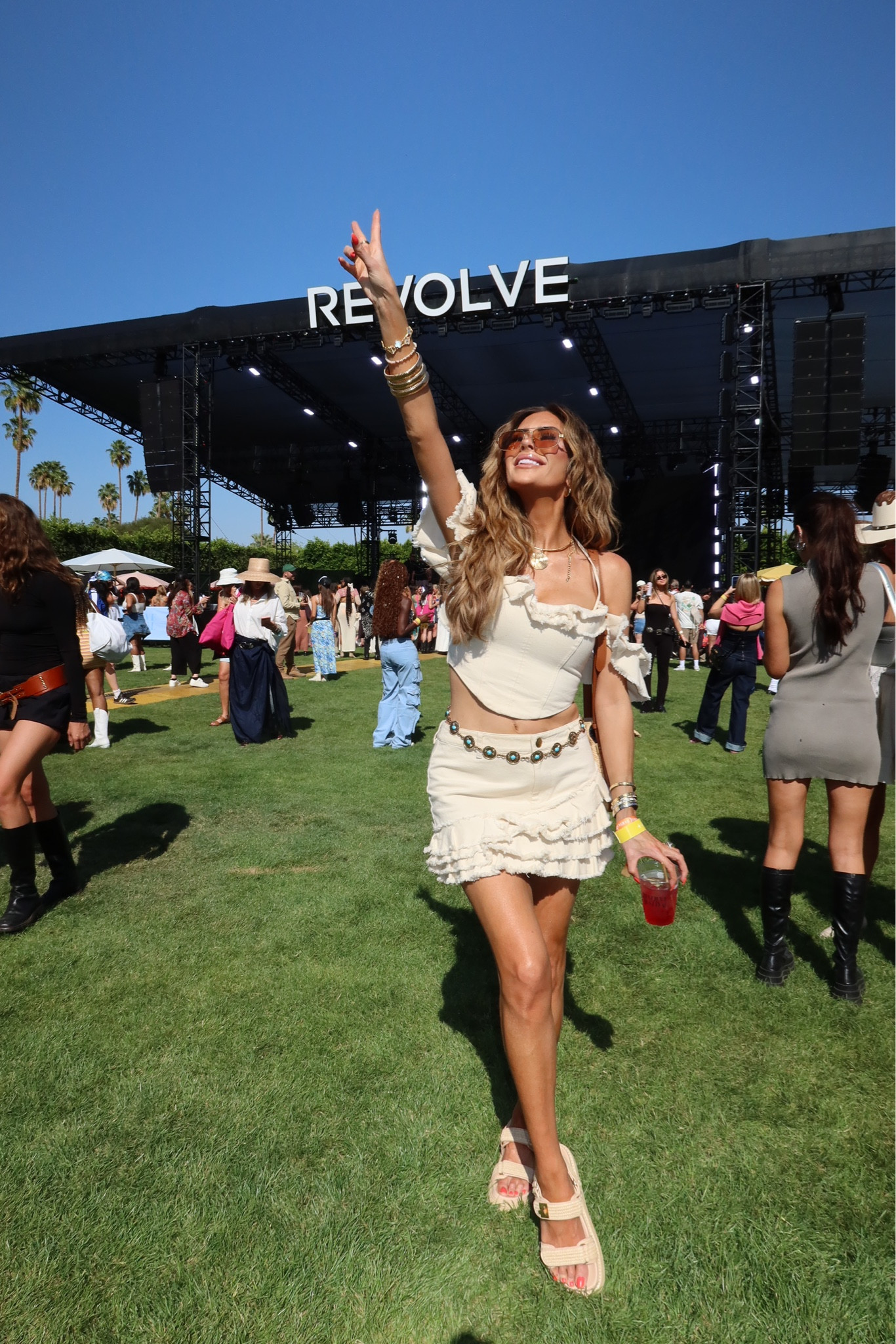 What I wore to the #revolvefestival in Palm Springs, CA! 🏜️🌵🎡

Wearing size small in top and skirt. I would have liked the XS better in the skirt tho- it was big around waist!! 

#LTKstyletip #LTKtravel #LTKFestival