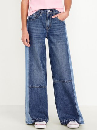 Super Baggy Two-Tone Wide-Leg Jeans for Girls | Old Navy (US)