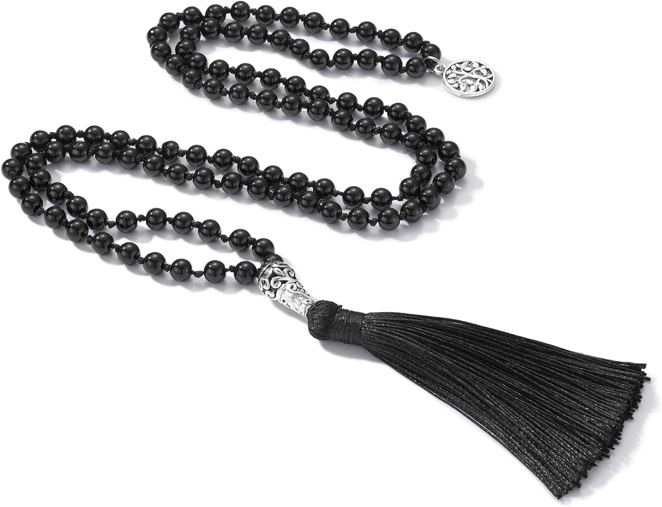 INBLUE 108 Mala Prayer Beads Wrap Necklace with Long Tassel Boho Necklace for Women Amazonite Bea... | Amazon (US)