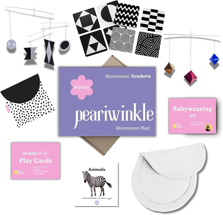 The Montessori Newborn Play Box by Peariwinkle® | Baby Shower Gift | Newborn Montessori Baby Toy... | Amazon (US)