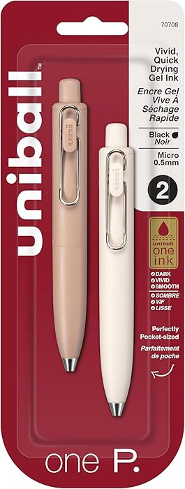 uni one P Retractable Gel Pens, Micro Point (0.5mm), Coffee, Yogurt, Black Ink, 2 Pack | Amazon (US)