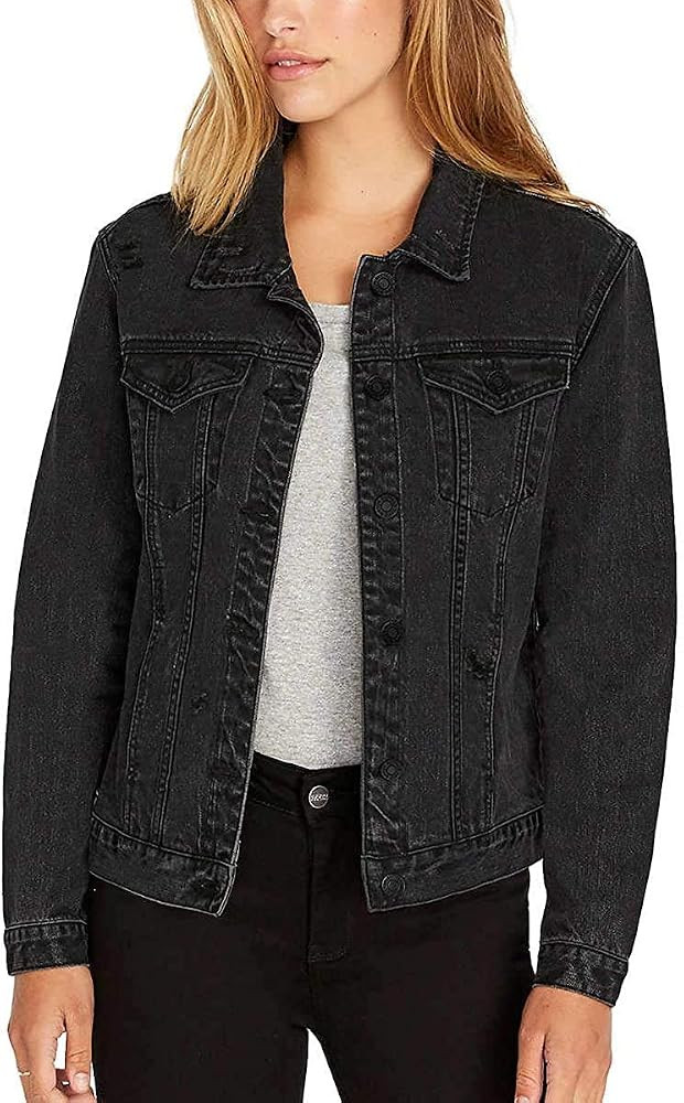 Buffalo David Bitton Womens Rigid Denim Jacket (Grey Moon Wash, Large) | Amazon (US)
