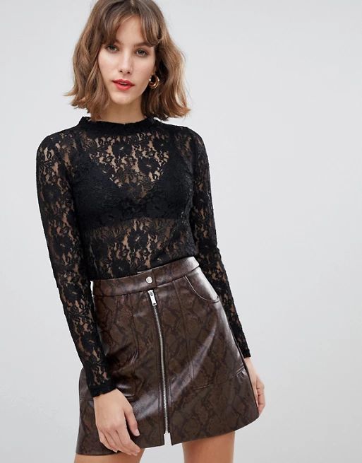 Stradivarius all over lace top | ASOS US