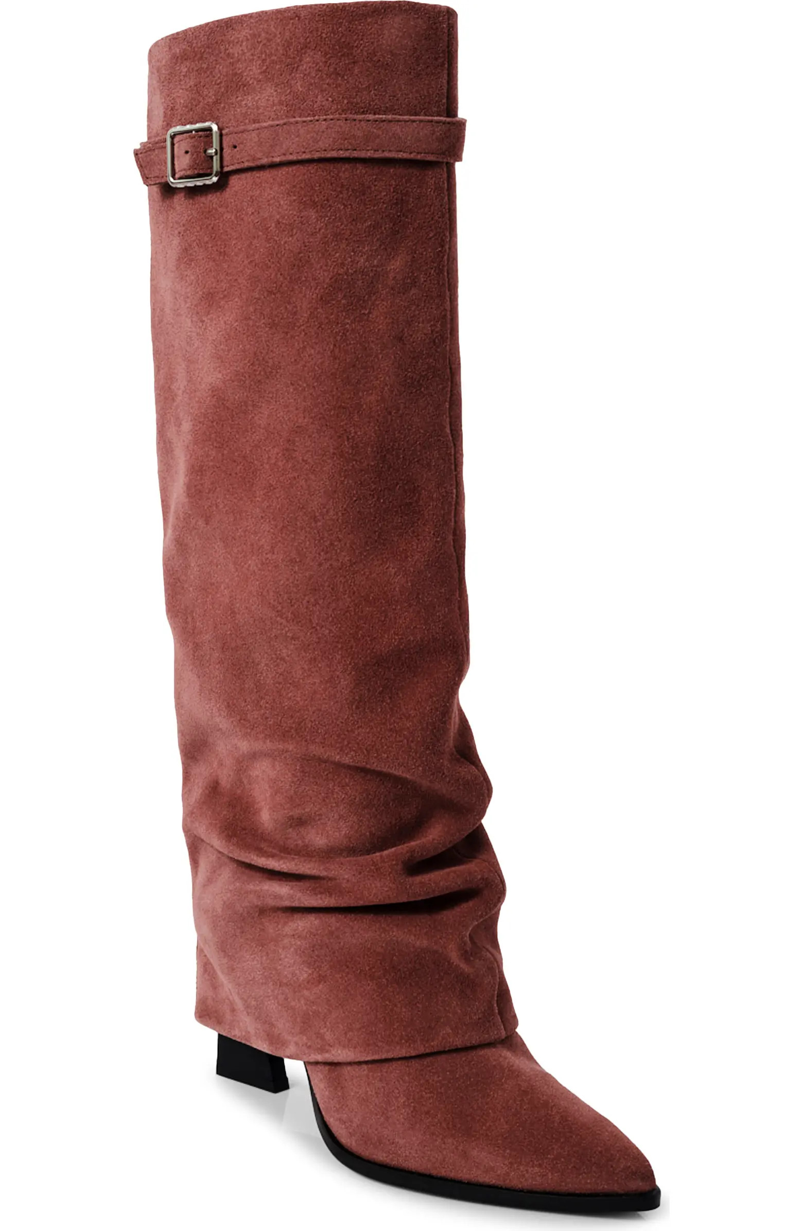 Felicity Foldover Shaft Pointed Toe Knee High Boot (Women) | Nordstrom Rack