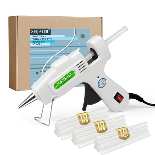 SHJADE Hot Glue Gun with 30 Glue Sticks, Fast Preheating Hot Melt Gun, Mini Glue Gun Kit for Kids DIY School Craft Projects and Quick Home Repairs, 20W White | Amazon (US)