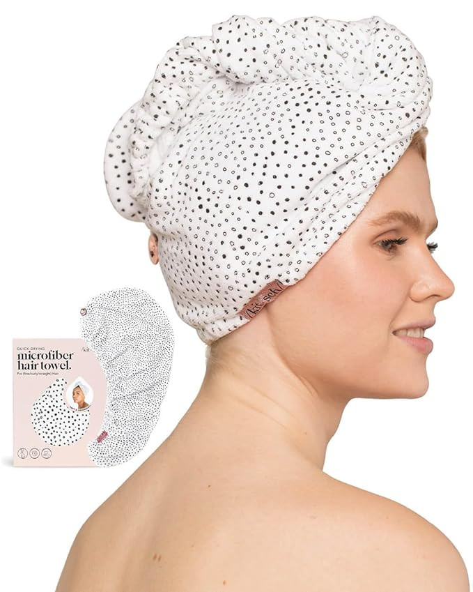Kitsch Microfiber Hair Towel Wrap for Women - Anti-Frizz Quick Dry Towel, Super Absorbent Microfi... | Amazon (US)