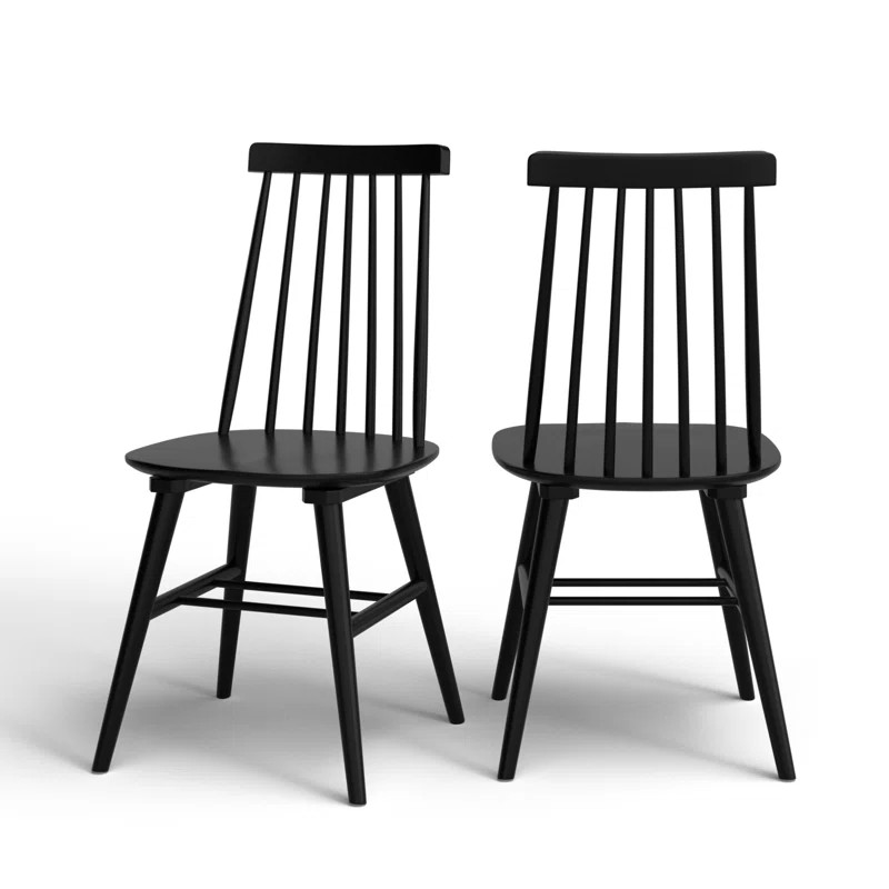 Hendrix 17" Wide Modern Farmhouse High Back Solid Wood Dining Side Chair | Wayfair North America