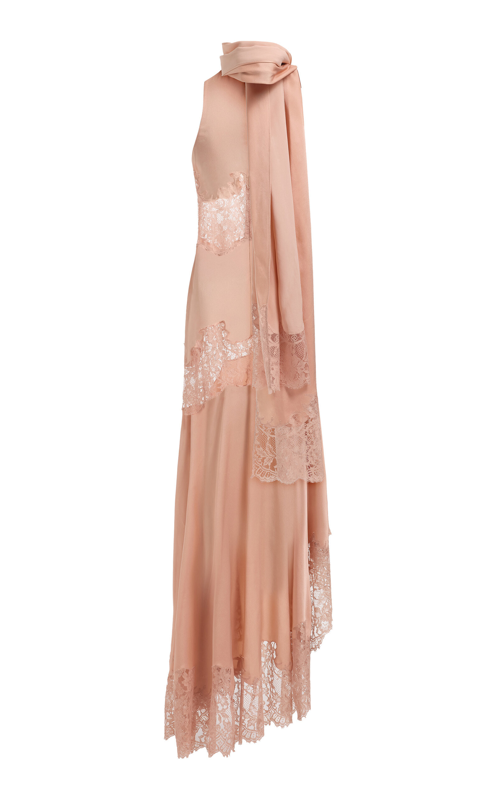 Lace-Detailed Satin Maxi Dress | Moda Operandi (Global)