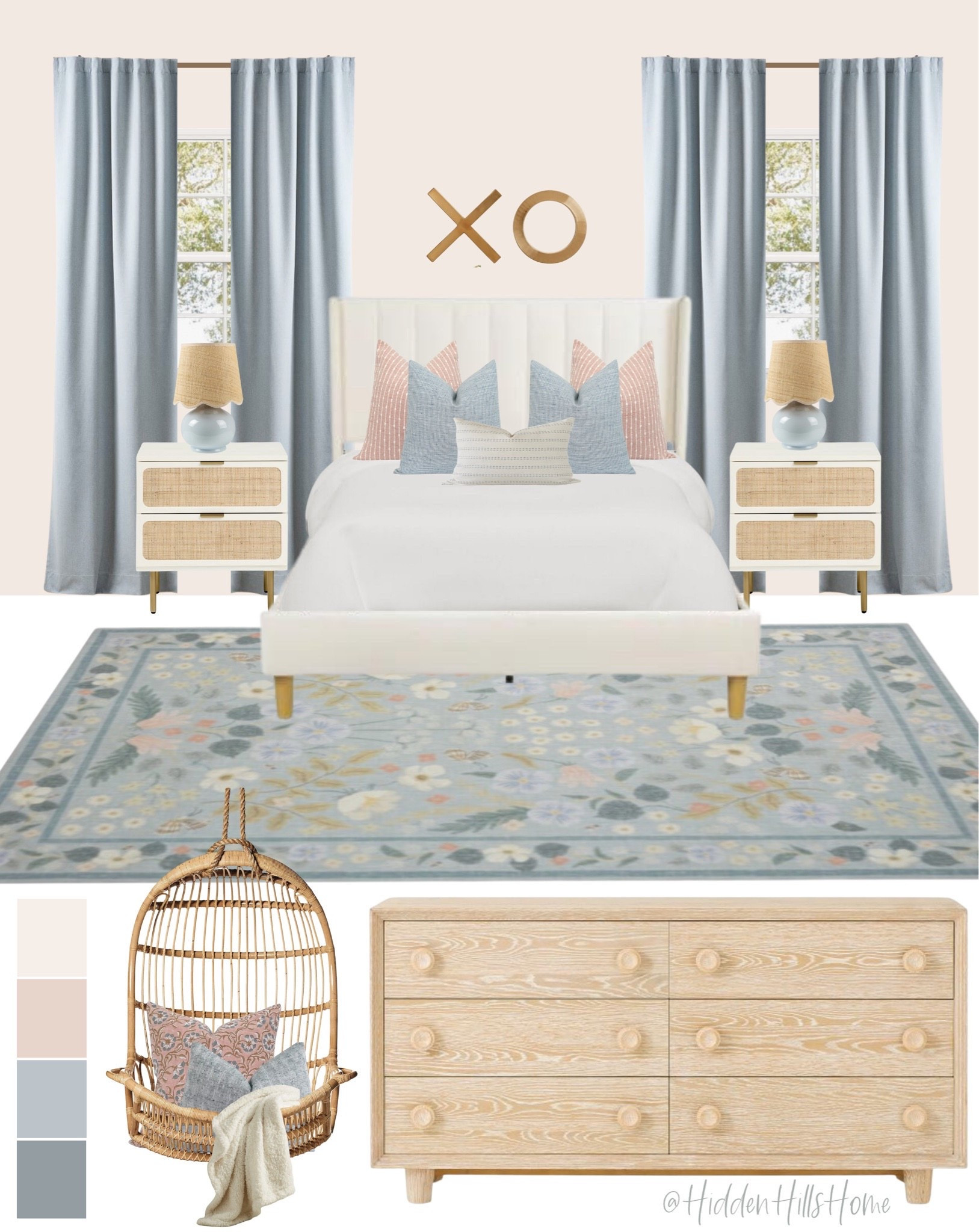 Girls bedroom decor mood board, cute girls room decor Inspo, feminine girls room ideas, pink and blue girls bedroom design #girlsbedroom

#LTKHome #LTKSaleAlert #LTKKids