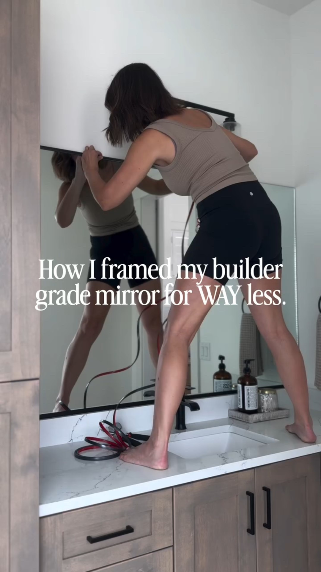 Part 2 | peel and stick mirror frame DIY! 

You asked for a more in-depth video of how I installed my framed mirror and the tools I used — so here it is 🤍

If you have a builder grade bathroom mirror, you don’t need to replace it to get that custom, high-end look. I used peel and stick trim and a few simple tools to upgrade mine for a fraction of the cost.

Beginner friendly, budget friendly, and a HUGE difference.

Save this for your bathroom upgrade ✨

Supplies are linked in my Amazon store front or comment Link and I can send the links to your inbox! 

#buildergrademirror #framedmirror #bathroommakeover #diyhomeprojects #budgetfriendlydecor peelandsticktrim homeimprovementideas affordablehome bathroomupgrade