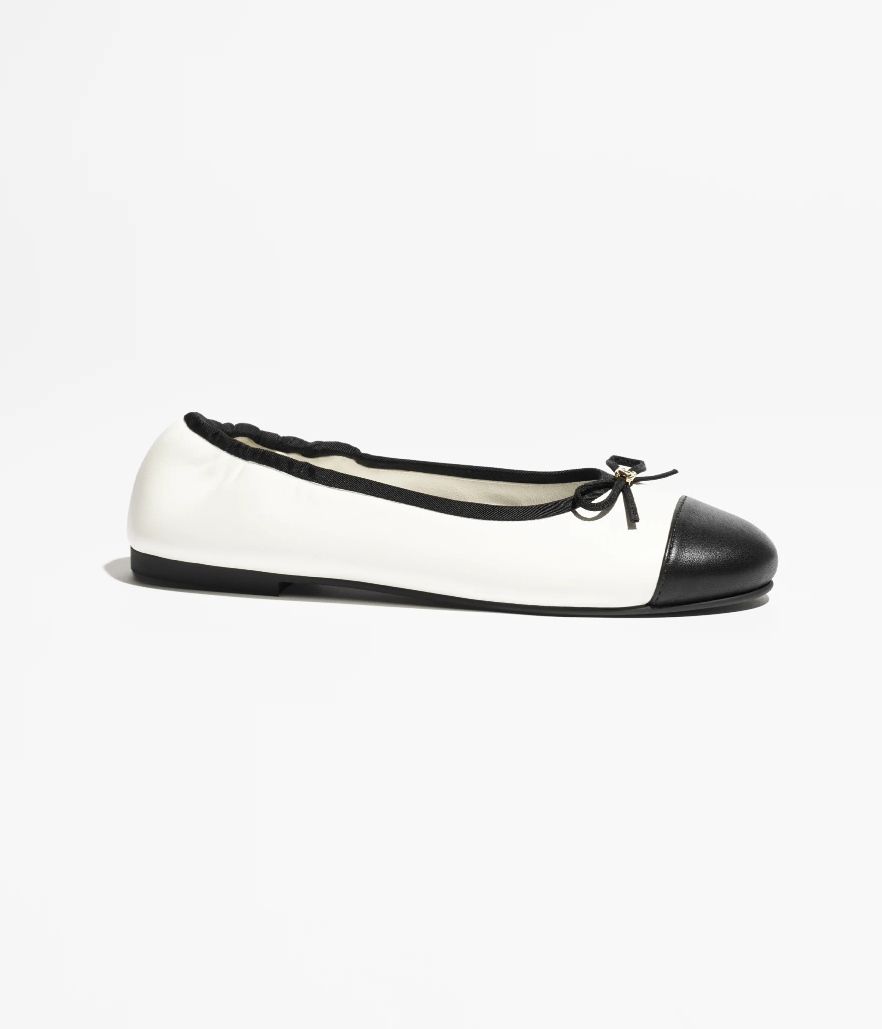 Ballet flats - Lambskin, white & black — Fashion | CHANEL | Chanel, Inc. (US)