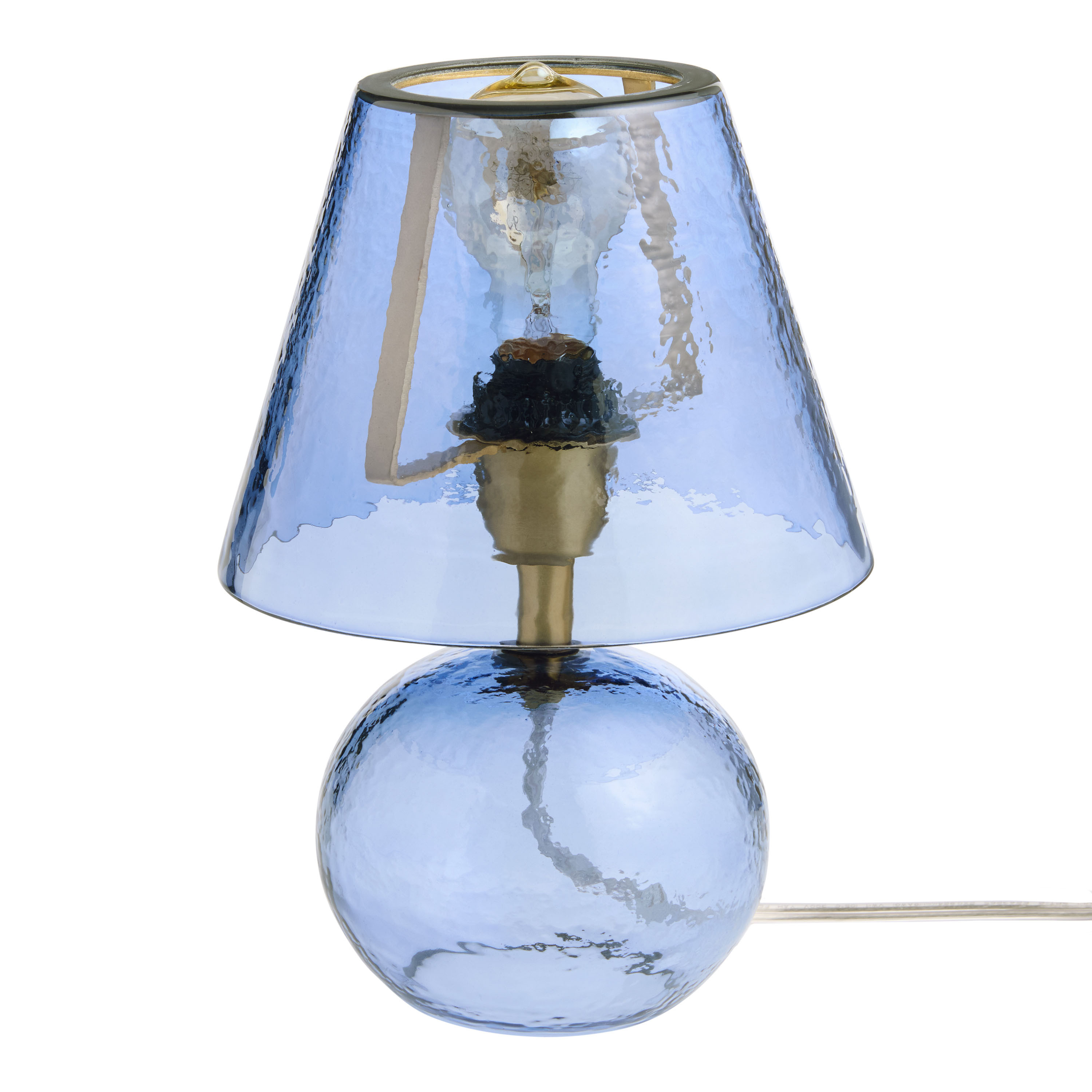 Becca Mini Glass and Brass Metal Textured Table Lamp | World Market