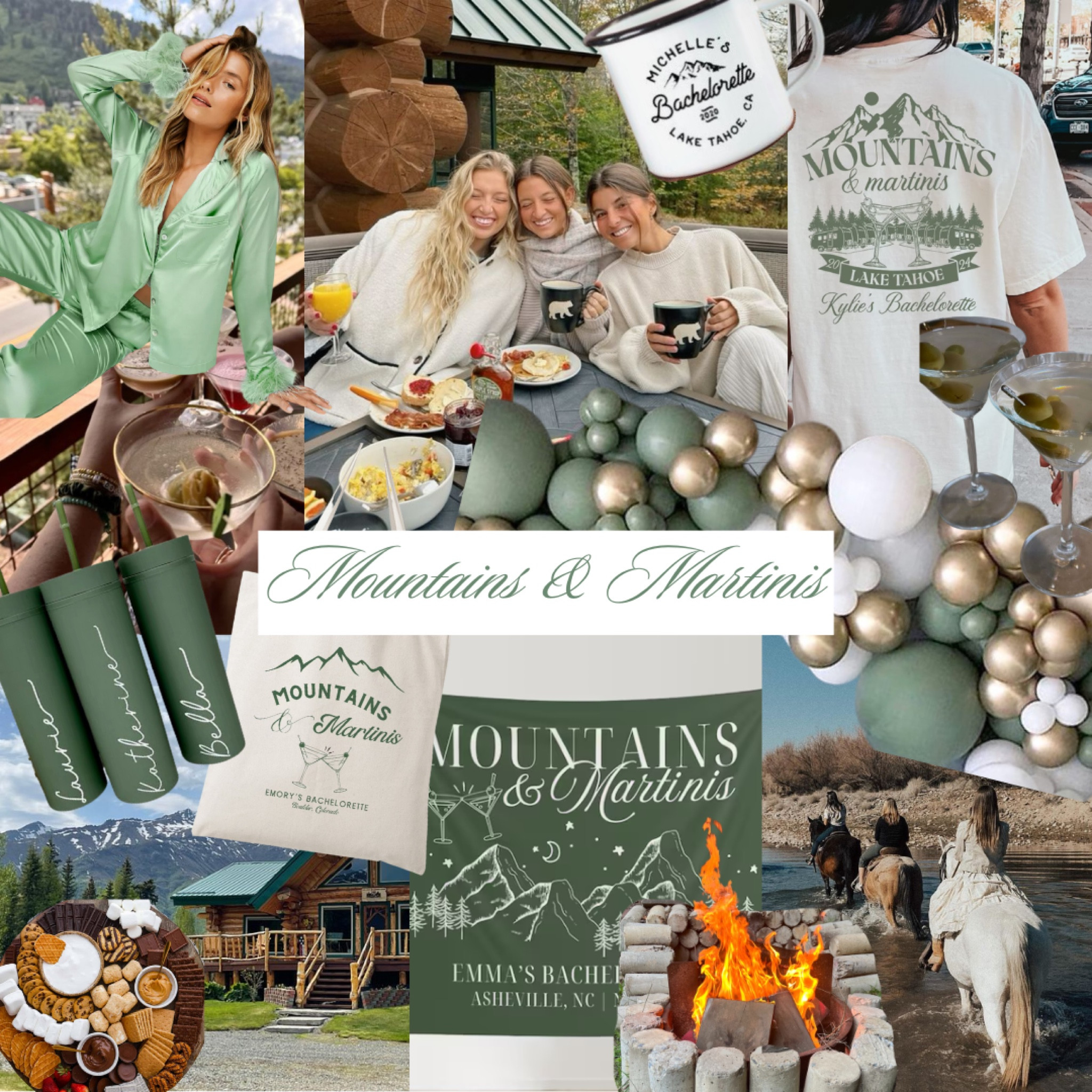 Mountains and Martinis Bachelorette Theme! If your planning a bachelorette in the fall or winter, we highly recommend this theme 🍸💚

#LTKCon #LTKSeasonal #LTKFallSale