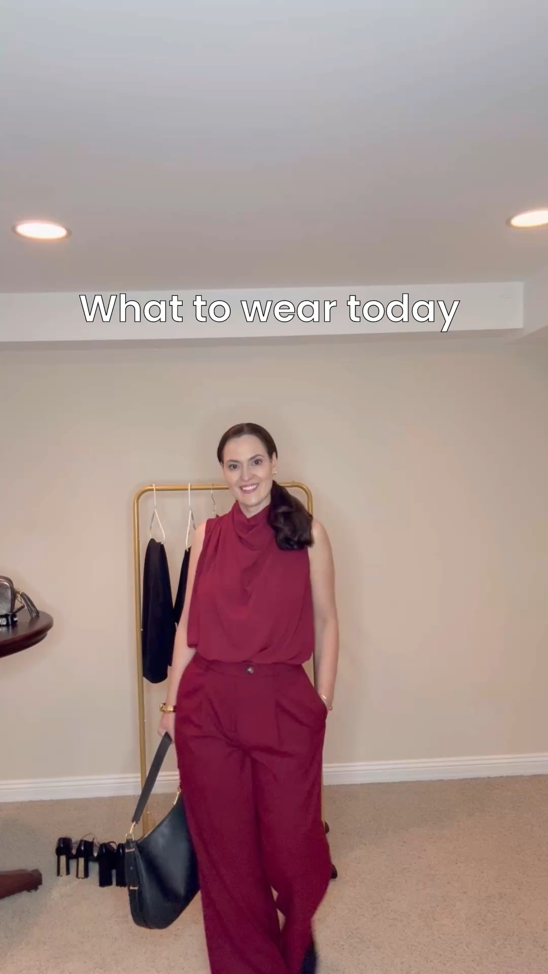 These Ann Taylor pants and top are such a beautiful shade of red. The pants run really long. I’m wearing the 6 petite (I’m 5’7”). Wearing a small in the top. The bag is Kate Spade and comes with a cross body strap. This makes a cute work outfit or out to dinner look  

#LTKStyleTip #LTKWorkwear #LTKOver40