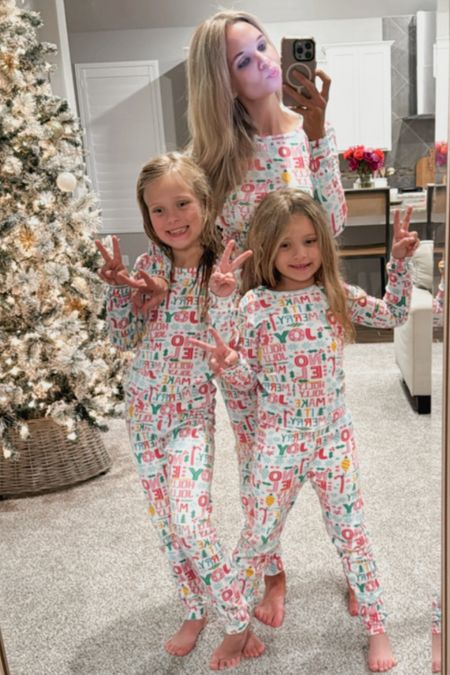 matching family christmas gifts pajamas! I love these mommy and me Christmas pajamas for me and my little girls 

#LTKkids #LTKCyberWeek #LTKfamily