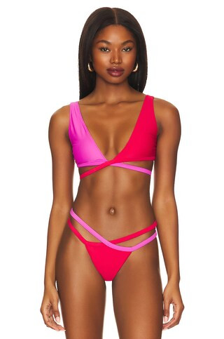 Lovers and Friends Little By Little Top in Hot Pink & Red from Revolve.com | Revolve Clothing (Global)
