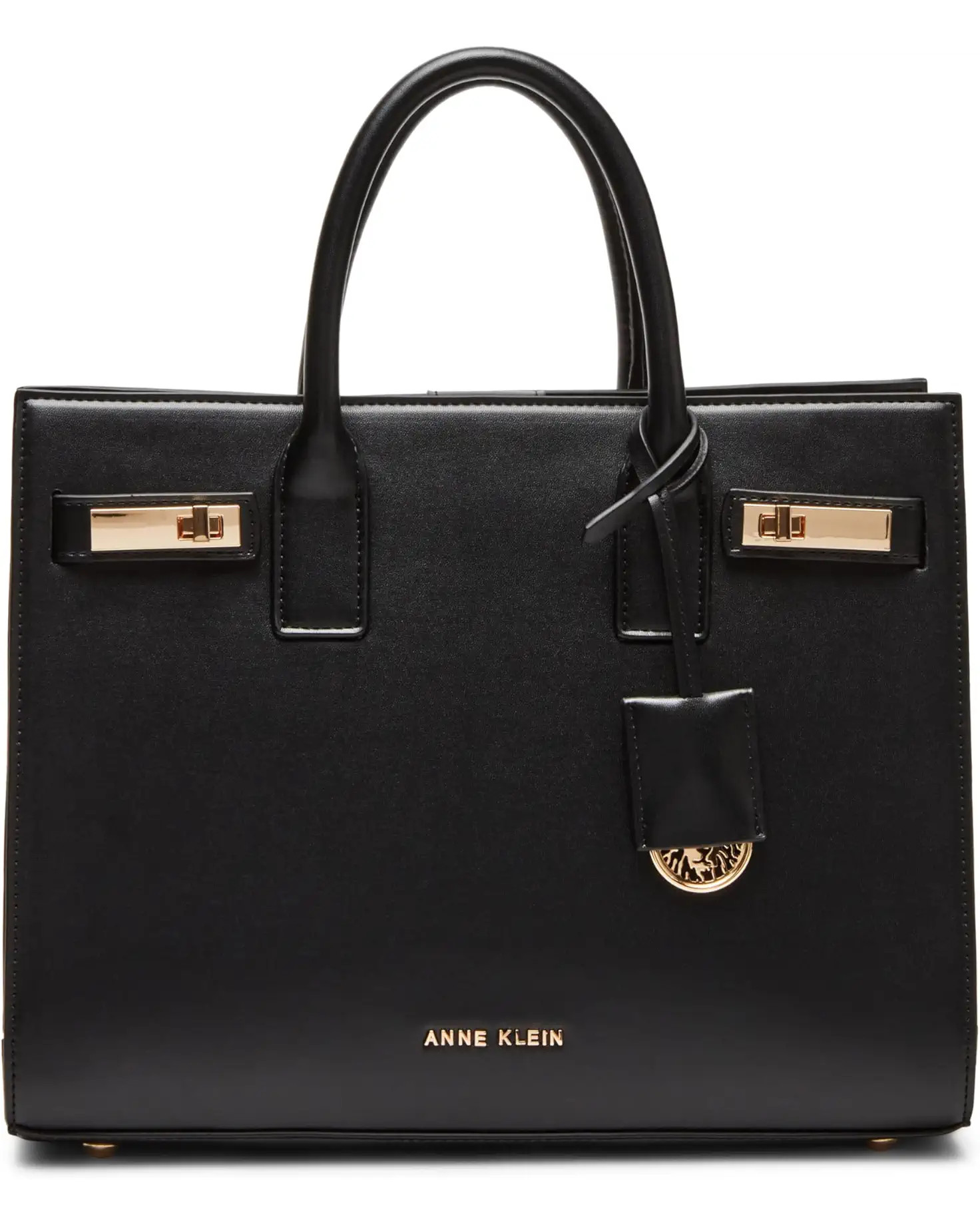 Anne Klein Minimal Satchel with Enamel Turnlock | Zappos