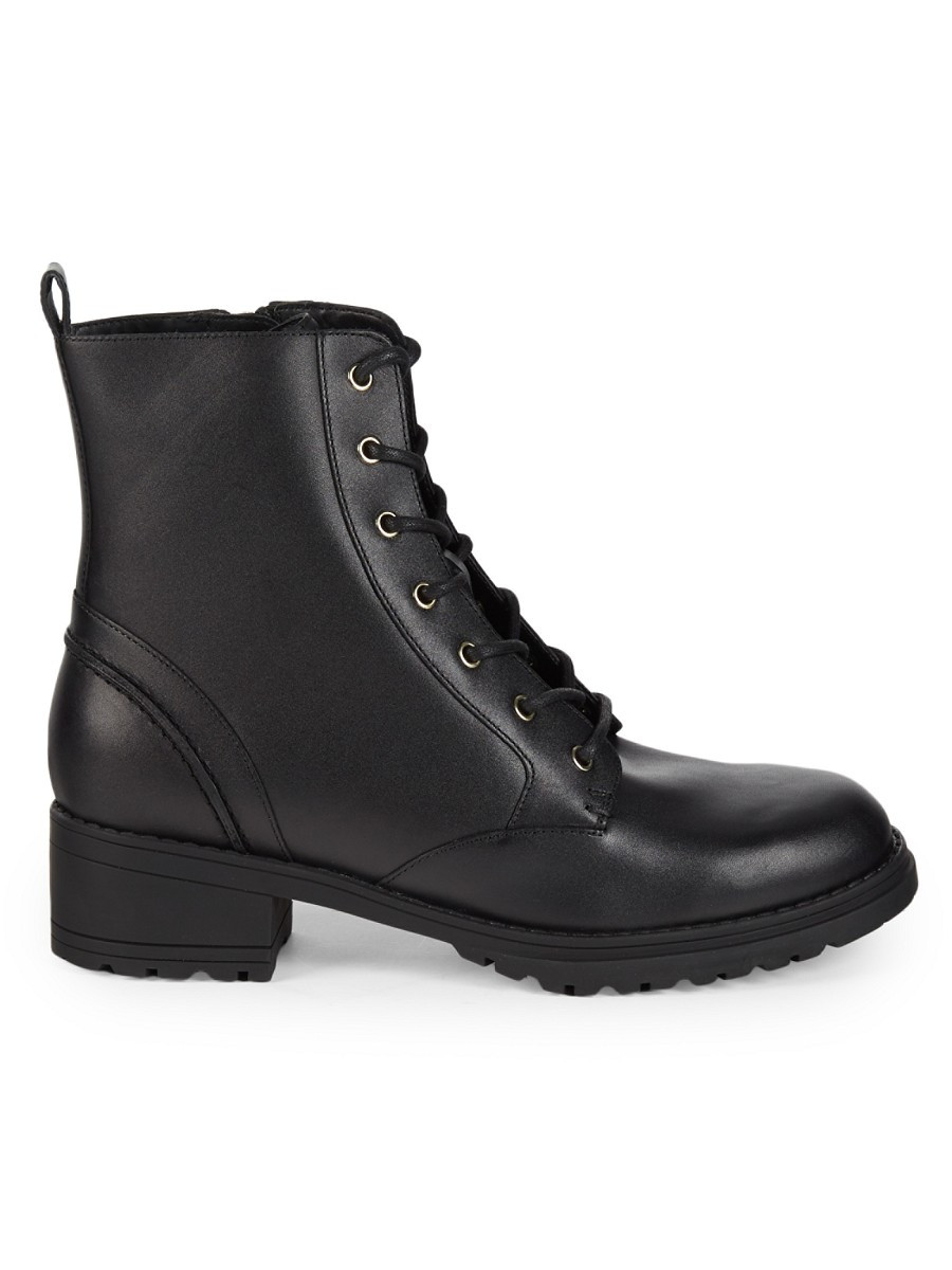 Cole Haan Women's Camea Leather Combat Boots - Black - Size 9.5 | Saks Fifth Avenue OFF 5TH