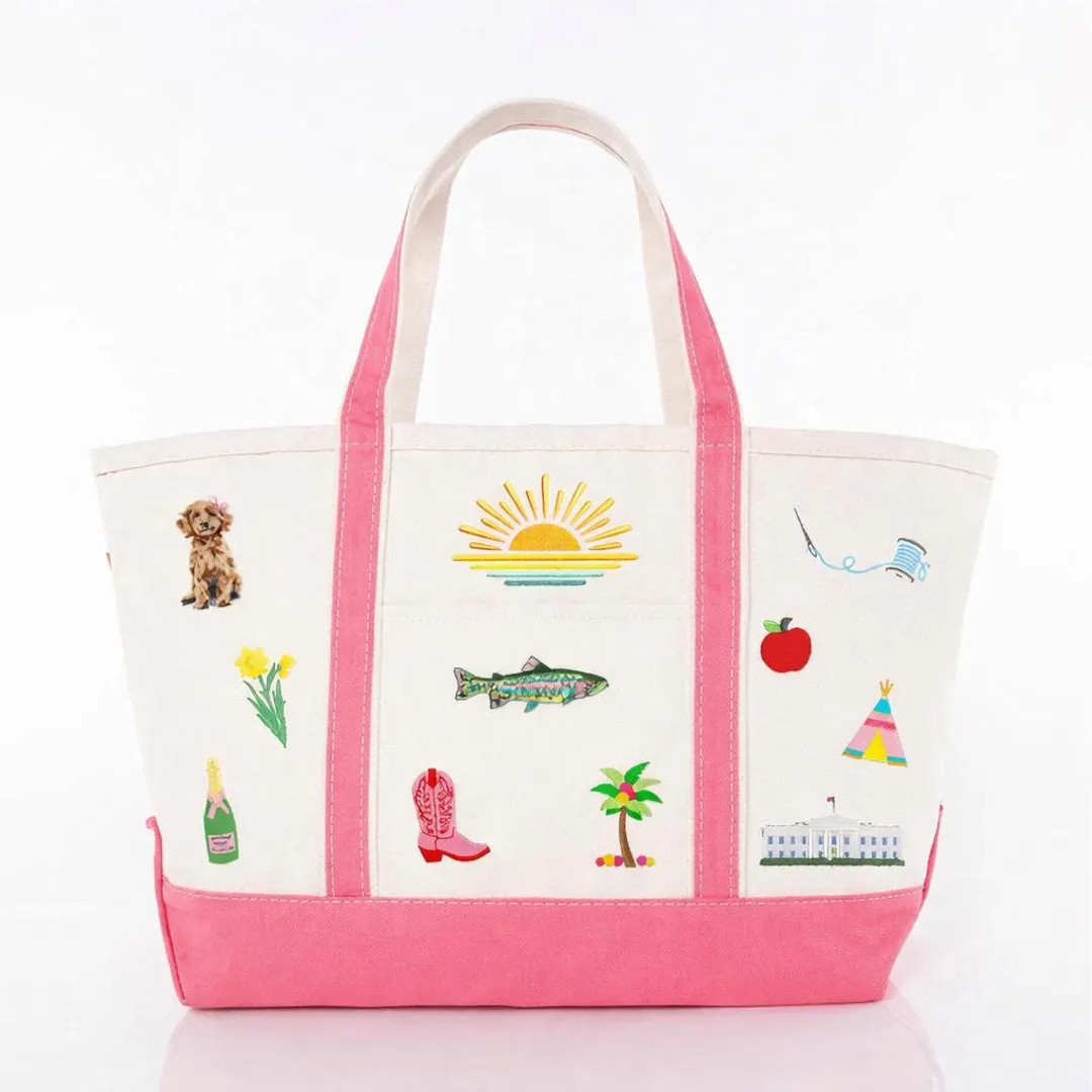 The Legacy Tote Bag, Custom Embroidered Boat Tote, Story Tote, Personalized Gift, Custom Icon Tot... | Etsy (US)