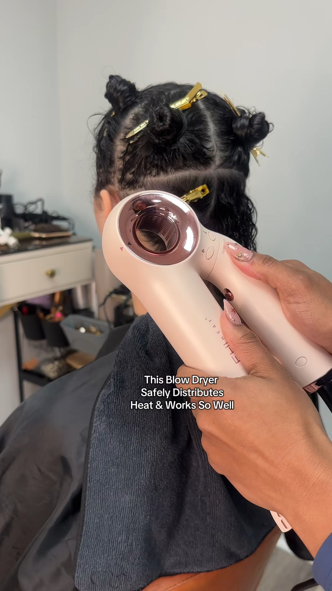 Blow dry time is cut in half using this style dryer. 




