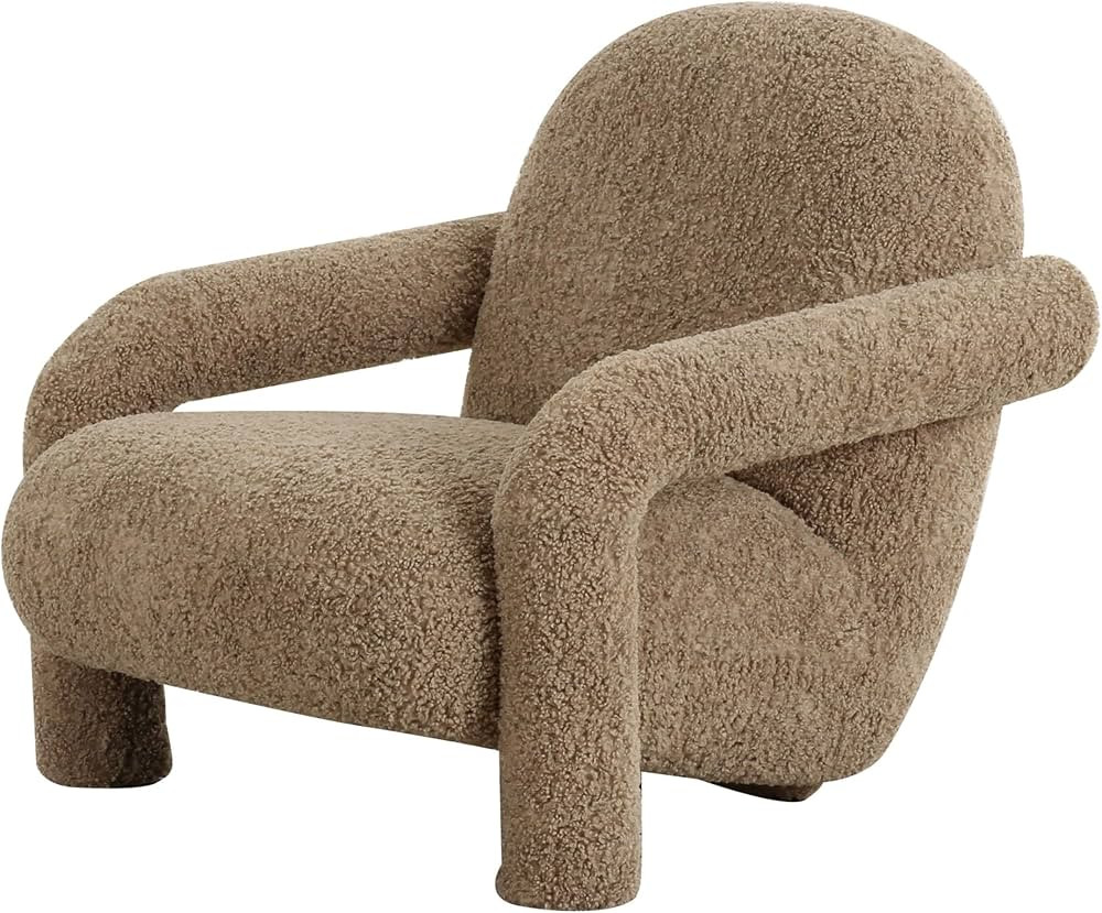 Wisp Collection Modern Living Room Fabric Accent Chair, Tan | Amazon (US)