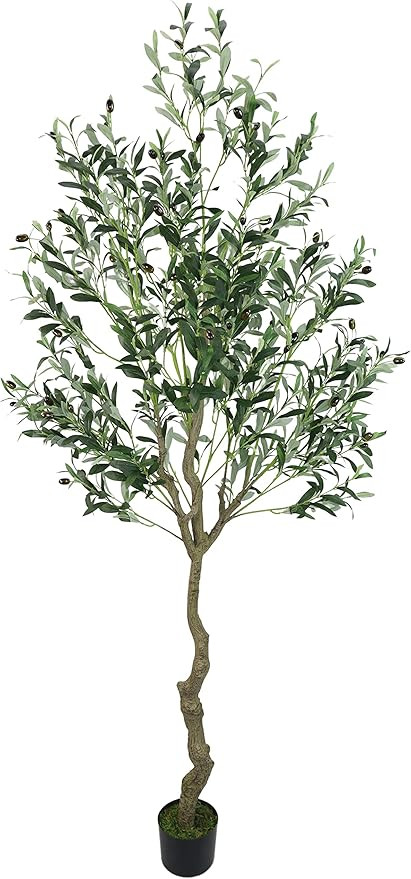 VIGGDA Artificial Olive Tree 6.3ft(75in,1389leaves) Tall in Potted Faux Olive Tree Fake Silk Tree... | Amazon (US)