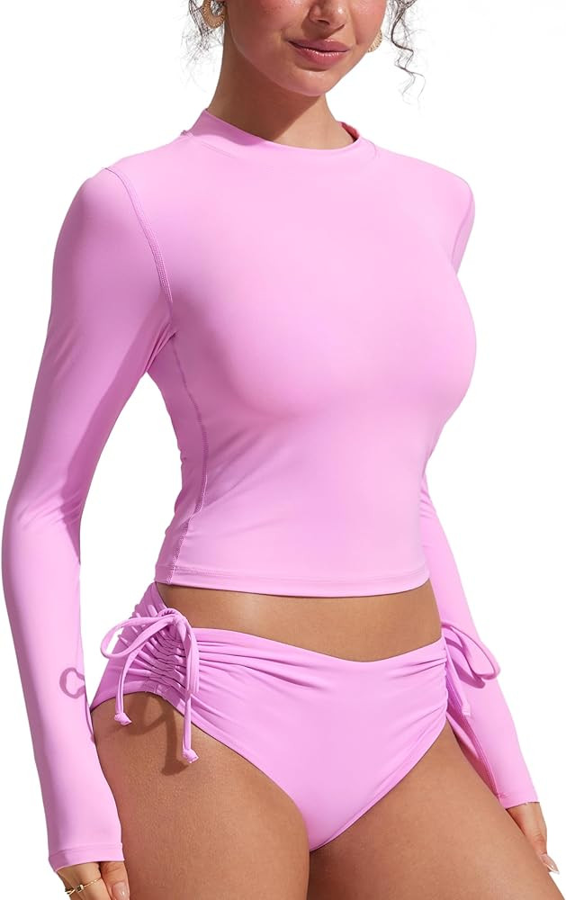 CRZ YOGA UPF 50+ Cropped Rash Guard Shirts for Women - Long Sleeve UV Sun Protection Swim Rashgua... | Amazon (US)