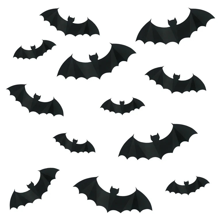 Cutout Bats Decor, Black, 12 Count, Halloween by Way To Celebrate | Walmart (US)