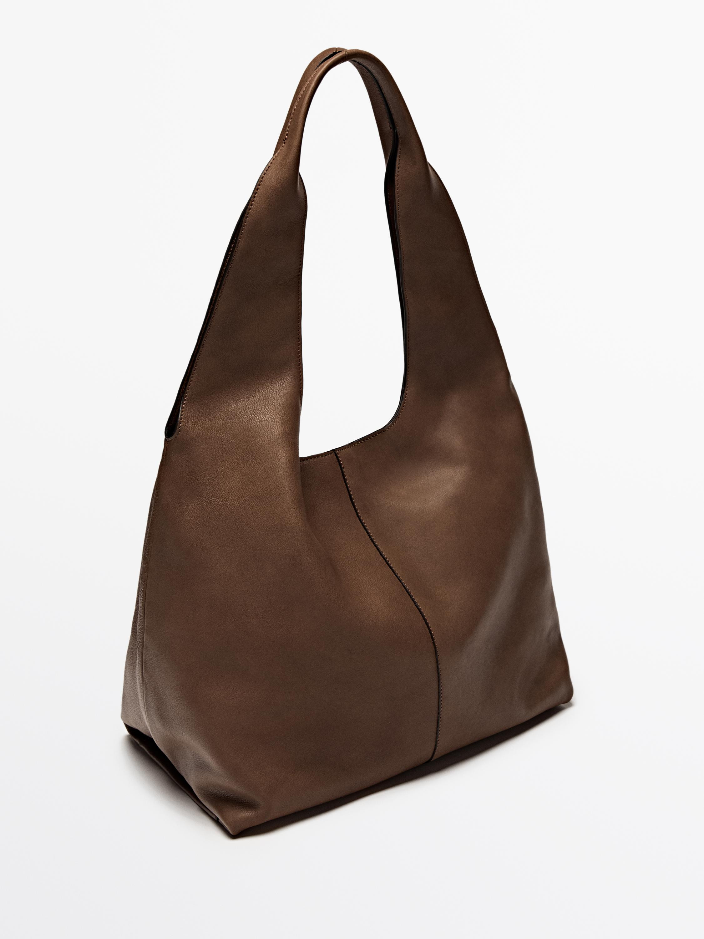 Nappa leather tote bag | Massimo Dutti UK