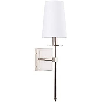 Torcia Wall Sconce 1-Light Fixture with Fabric Shade - Brushed Nickel - Linea di Liara LL-SC425-BN | Amazon (US)