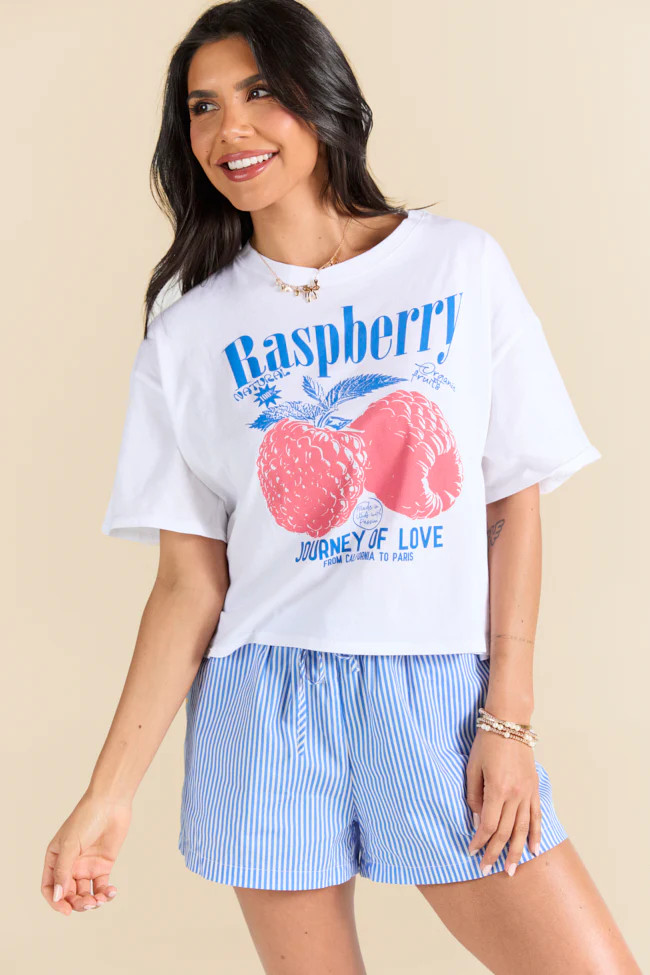 Fruitful Love Raspberry Boxy Graphic Tee | Pink Lily