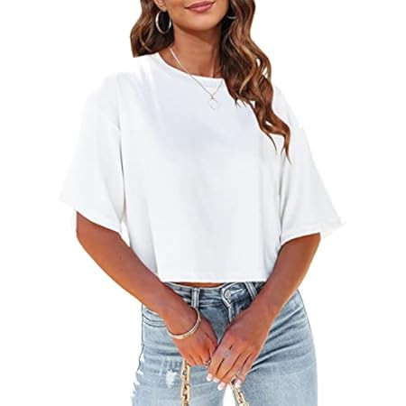 The Drop Women's Sydney Short-Sleeve Cropped Crew Neck T-Shirt | Amazon (US)