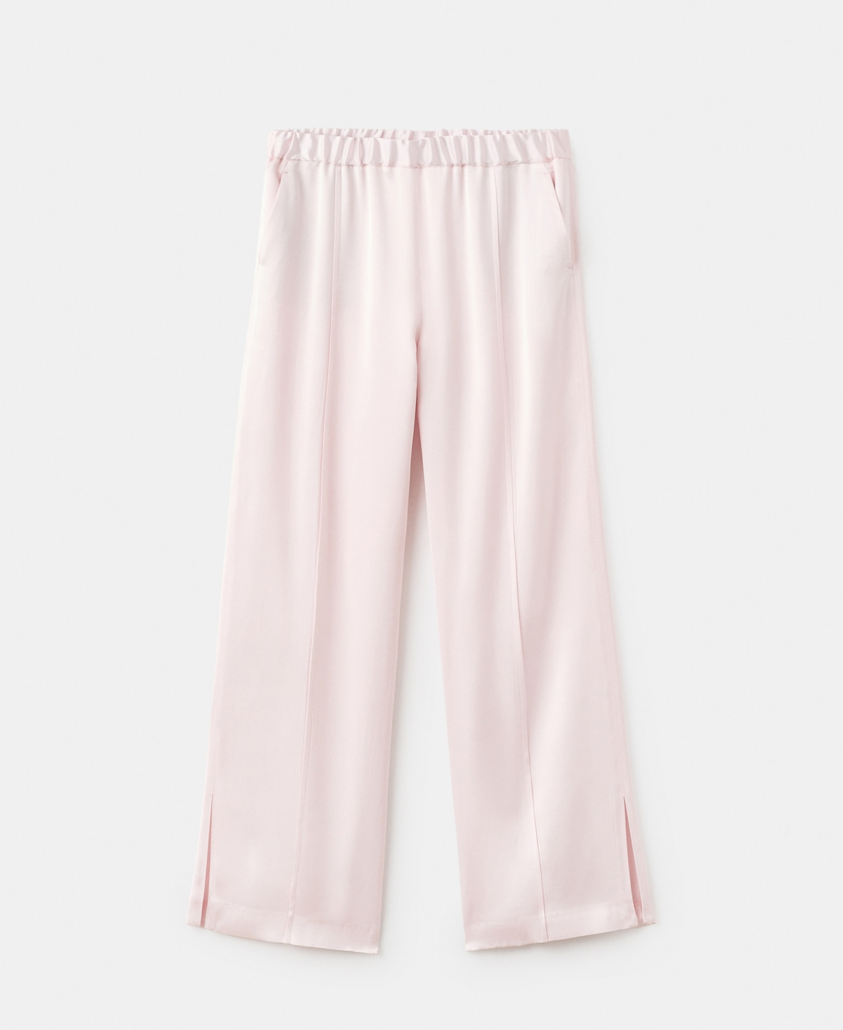 Mango Women's Side Slit Satin Pants - Pastel Pink | Macy's