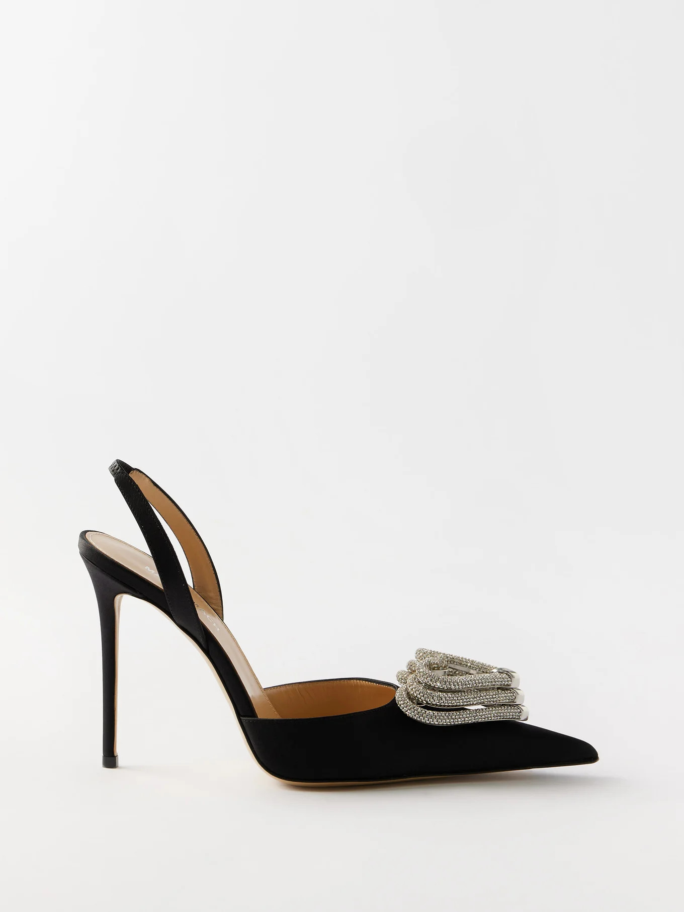 Triple Heart 110 crystal & satin slingback pumps | Matches (UK)