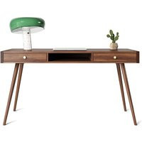 Walnut Office Desk With Two Solid Walnut Drawers & Shelf, Mid Century Modern, Study Desk, Writing Oak Table | Etsy (US)