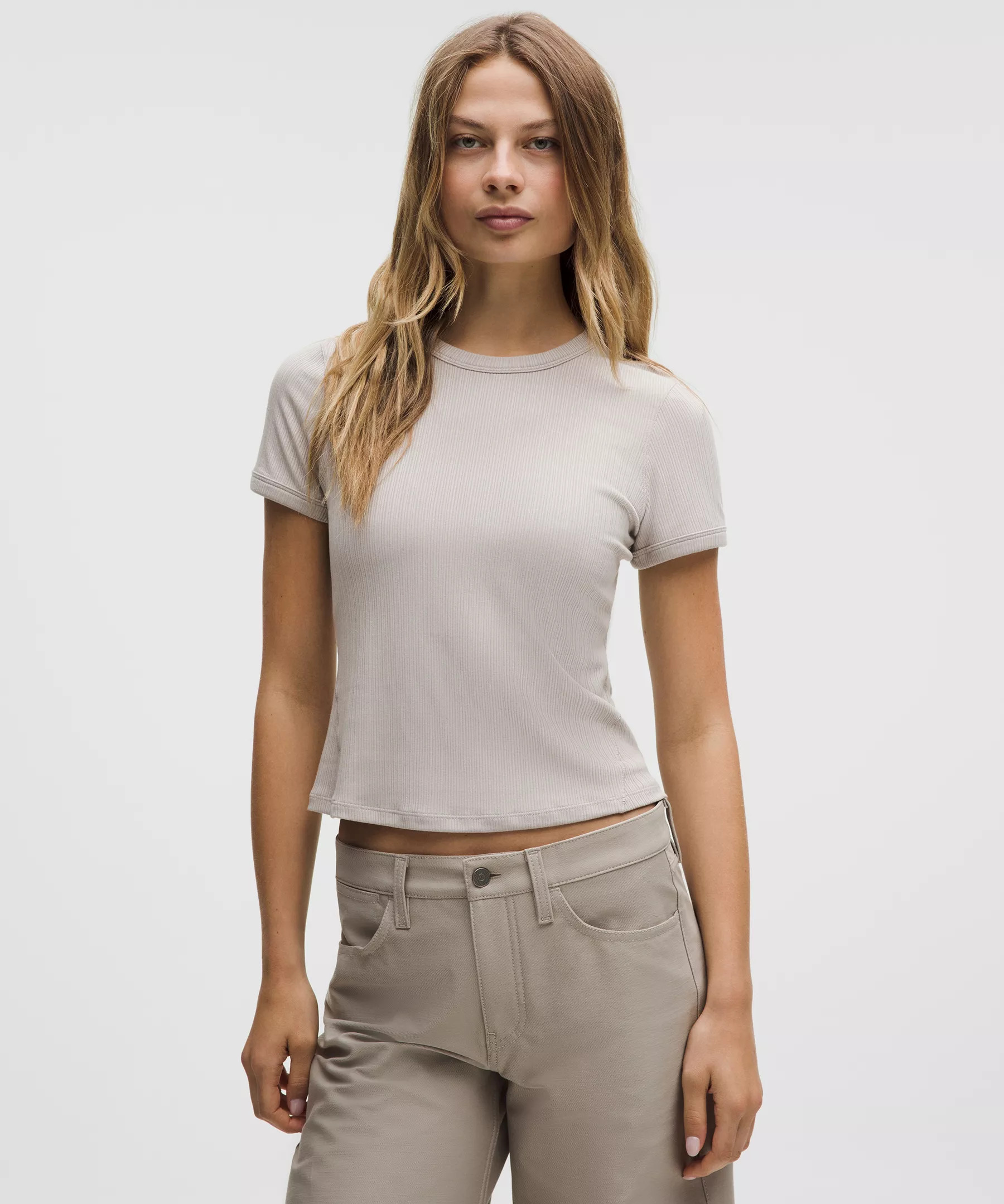 Hold Tight Micro-Rib Straight-Hem T-Shirt | Lululemon (US)