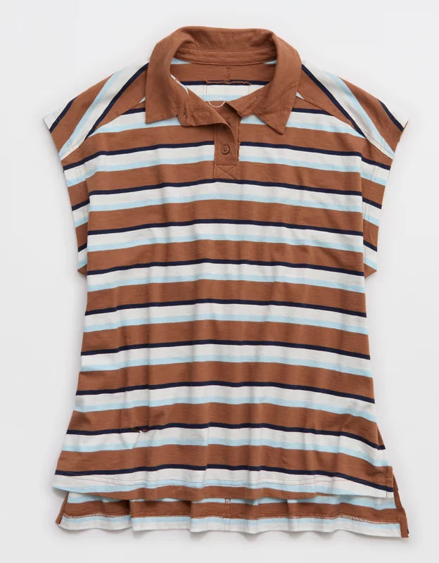 Aerie Happiest Oversized Polo T-Shirt | Aerie
