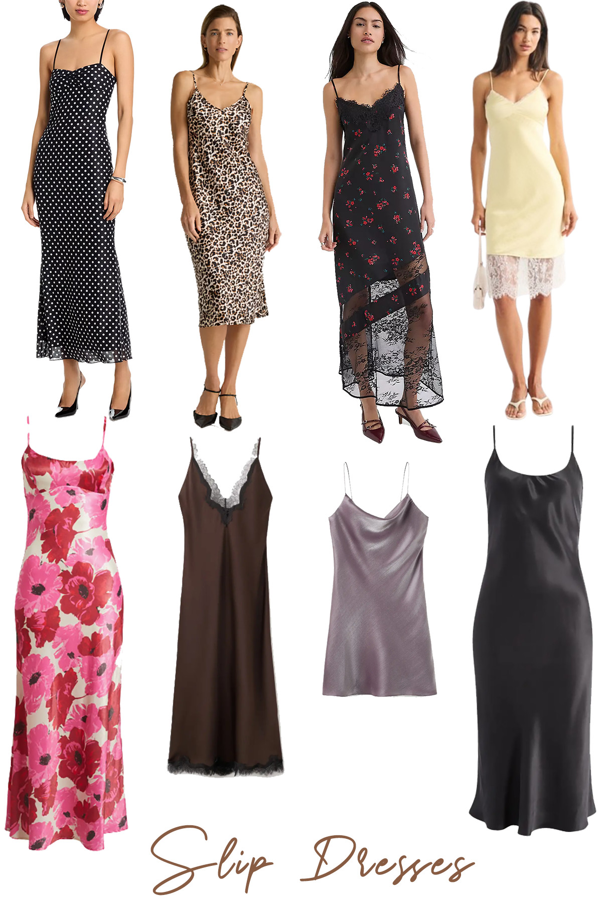 Slip Dresses

Another big trend that’s back are slip dresses — especially with lace trim. This trend makes me think of Paris Hilton and Nicole Ritchie during their peak of The Simple Life fame. Originally inspired by lingerie, the slip dress is typically a lightweight, straight-cut dress with thin straps, minimal structure, and fabrics like satin, silk, or viscose that drape smoothly over the body. Now it’s come back into style (in both long and short versions) with brands like Zara and Reformation leading the pack. 

 