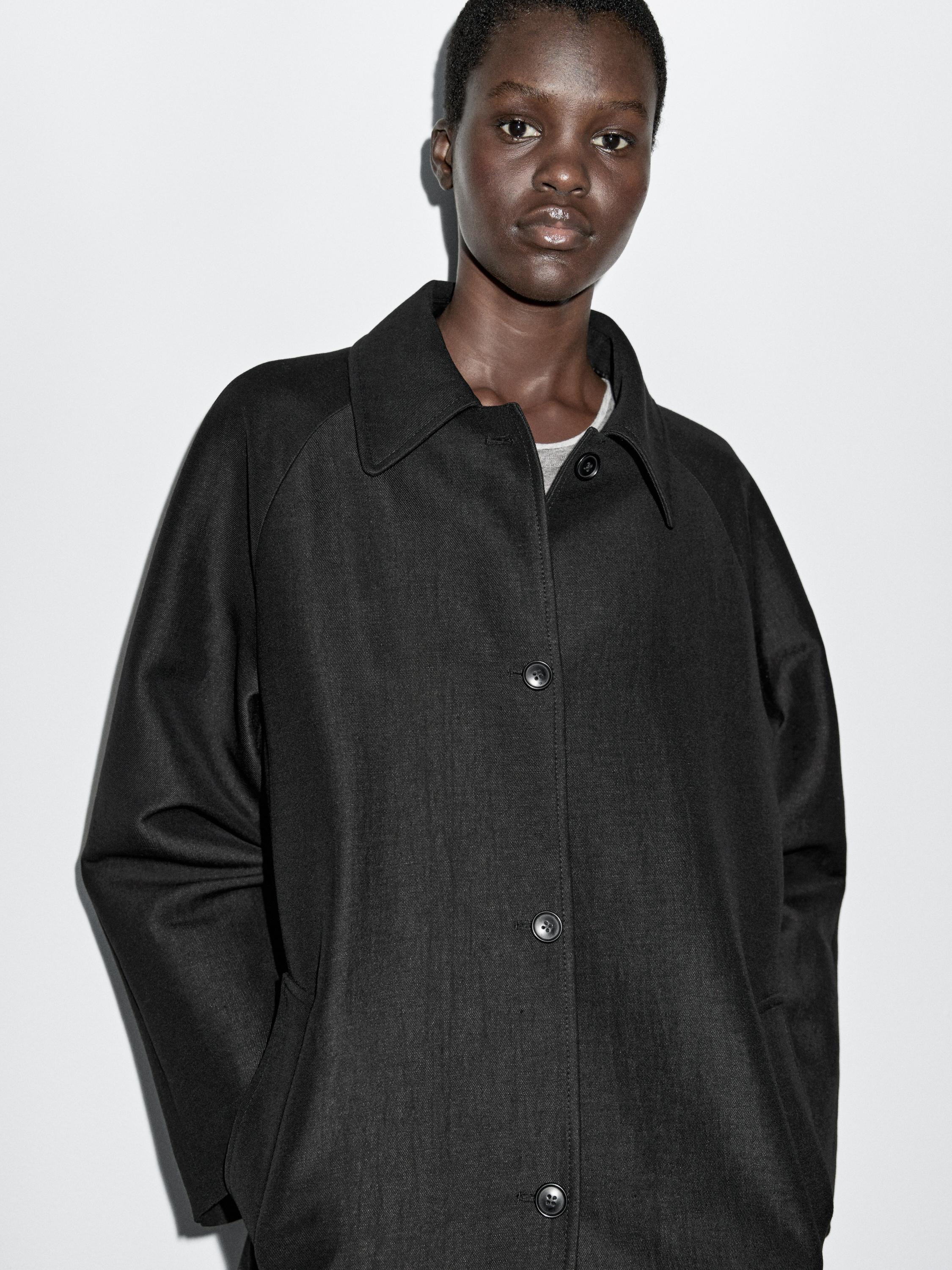Long wool blend coat | Massimo Dutti US