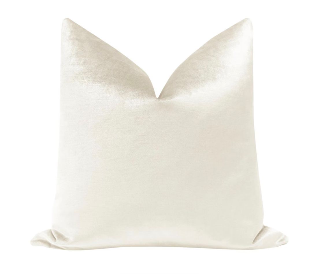Faux Silk Velvet // Alabaster Pillow COVER ONLY | white velvet pillow | white pillow | cream velv... | Etsy (US)