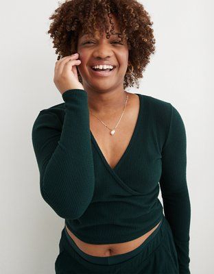 Aerie Waffle Wrap Top | Aerie