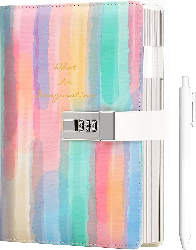 CAGIE Diary with Lock for Girls Age 8 9 10 11 12, Hardcover Rainbow Journal with Lock for Teens G... | Amazon (US)
