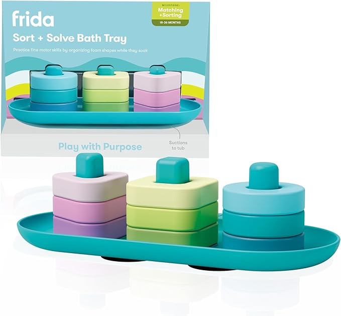Amazon.com : Frida Baby Sort + Solve Bath Puzzle Bath Toy, Matching + Sorting Bath Toys for Toddl... | Amazon (US)