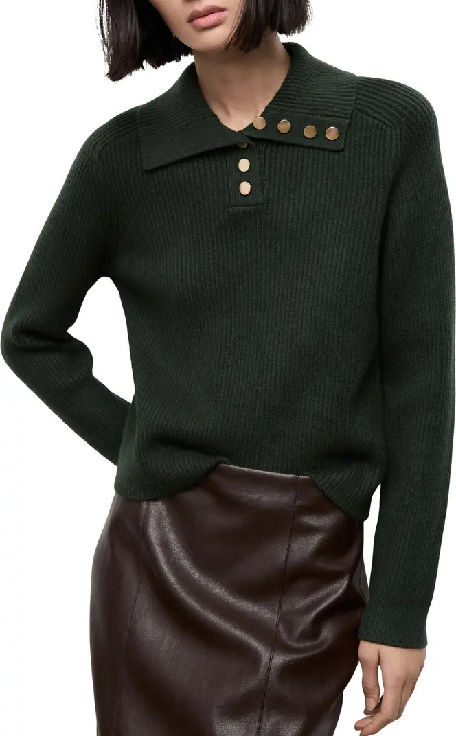 MANGO Ribbed Polo Sweater | Nordstrom | Nordstrom