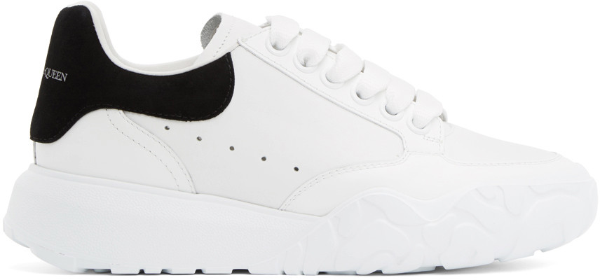 White and Black Runner Oversized Sneakers | SSENSE