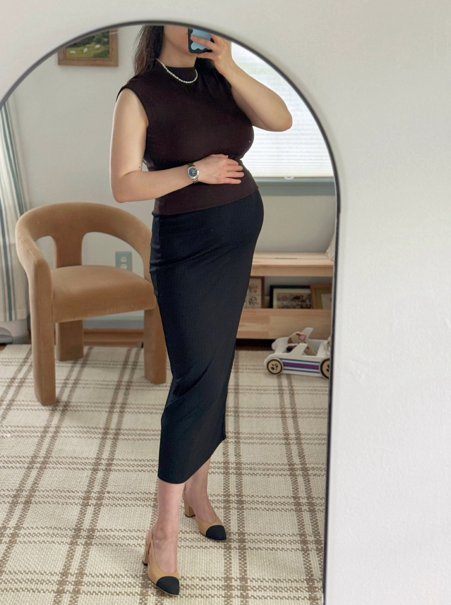 35wk work outfit🟤⚫️⚪️

#LTKshoecrush #LTKstyletip #LTKbump