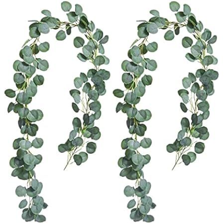 2 Pack 6.5 Feet Eucalyptus Garland,Artificial Silver Dollar Eucalyptus Leaves Greenery Garland Wreat | Amazon (CA)