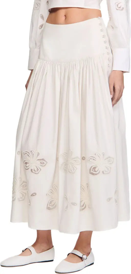 SANDRO Long poplin skirt | Nordstrom | Nordstrom